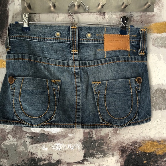 True Religion Y2K Denim Micro Mini skirt - Picture 2 of 15